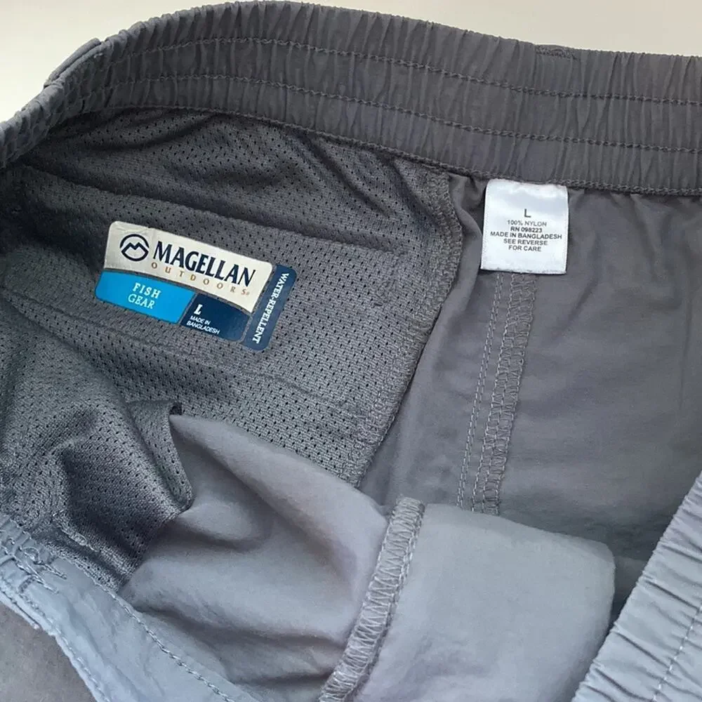 NWOT Magellan Outdoors Boys Shorts Fish Gear Water repellent size Large Grey